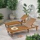 Nadine Outdoor Adjustable Wood Chaise Lounge (Set of 2) by Christopher Knight Home - Thumbnail 0