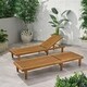 Nadine Outdoor Adjustable Wood Chaise Lounge (Set of 2) by Christopher Knight Home - Thumbnail 2