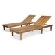 Nadine Outdoor Adjustable Wood Chaise Lounge (Set of 2) by Christopher Knight Home - Thumbnail 12