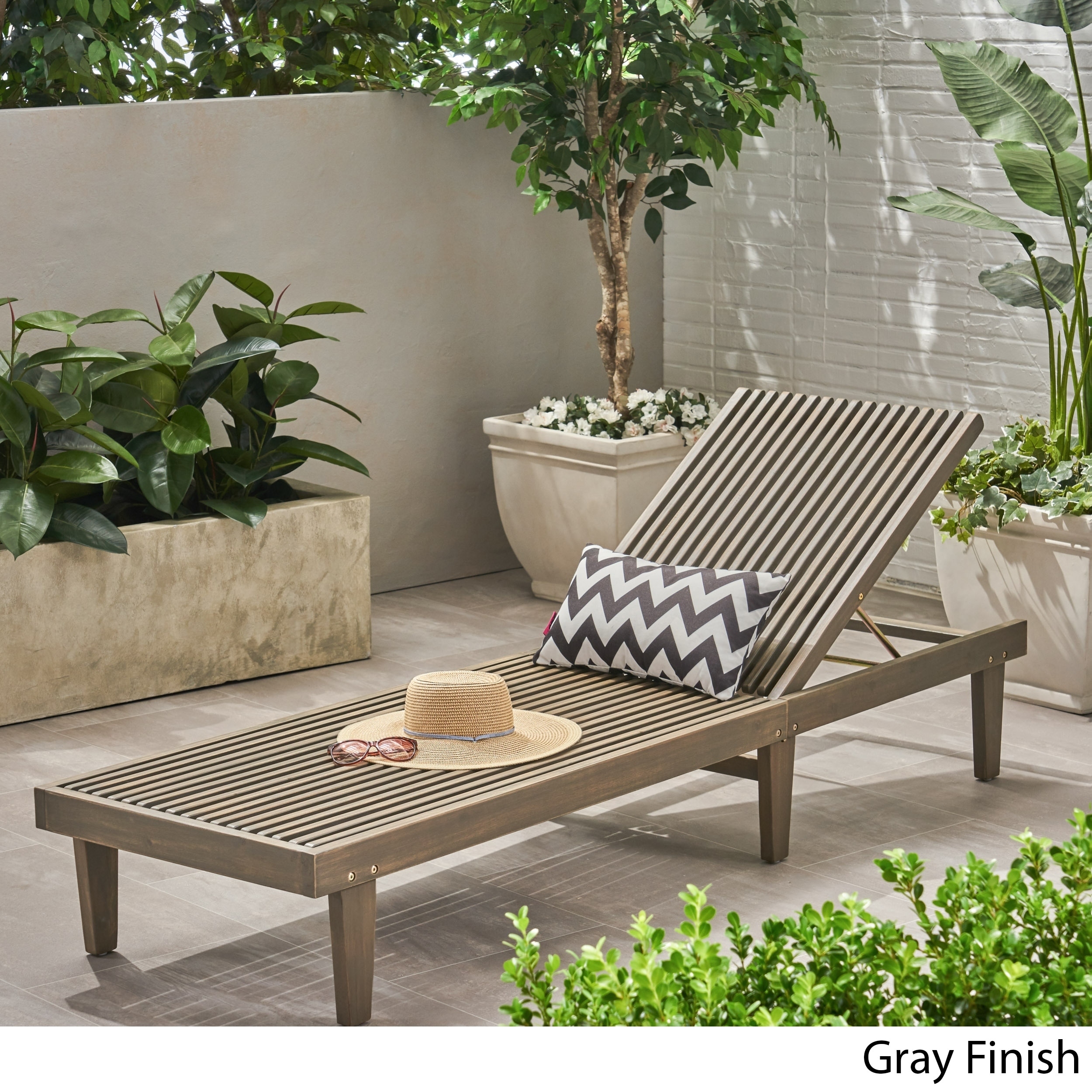 nadine outdoor adjustable wood chaise lounge