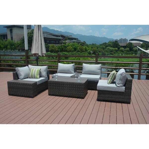 Shop 7 Piece Outdoor Sofa Set Patio Accent Chairs Sectional Furniture By Moda Furnishings Overstock 27594212
