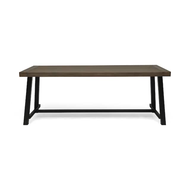 Carlisle Outdoor Wooden Dining Table by Christopher Knight Home - 79.00" L x 36.00" W x 30.00" H - Grey with Black Finish