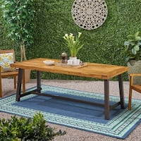 Carlisle Outdoor Eight Seater Wooden Dining Table (Table Only) by Christopher Knight Home