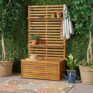 Sylmar Outdoor Wooden Hall Tree by Christopher Knight Home