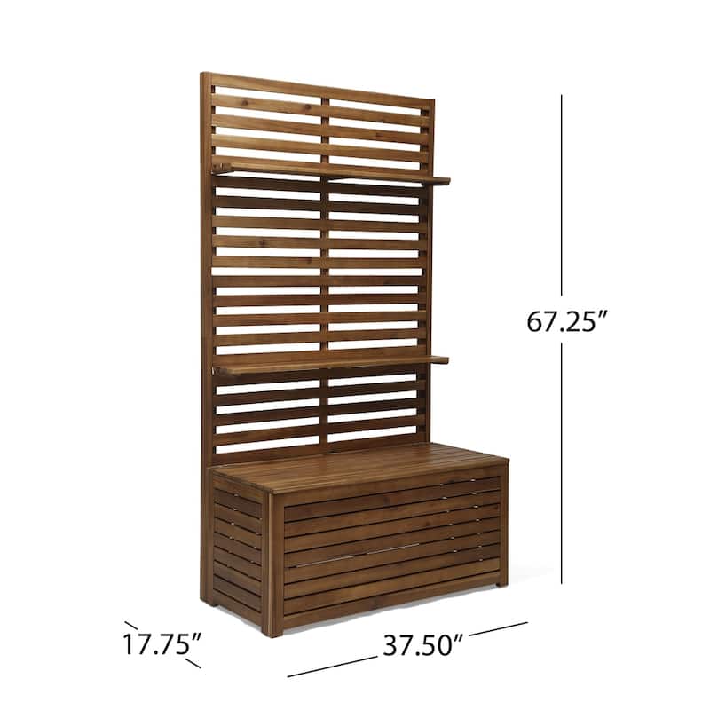 Sylmar Indoor/Outdoor Acacia Wood Hall Tree with Storage Bench and Hooks by Christopher Knight Home