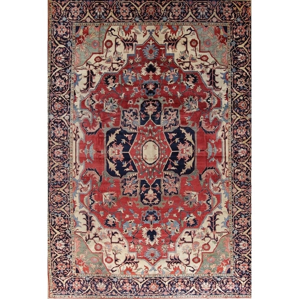 Gracewood Hollow Hamastegh Heriz Blend Handmade Geometric Handmade Wool Rug - 18'9" x 13'0"