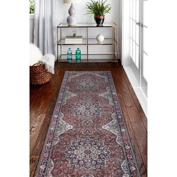 Machine Made Zavin Red Rug. Opens flyout.