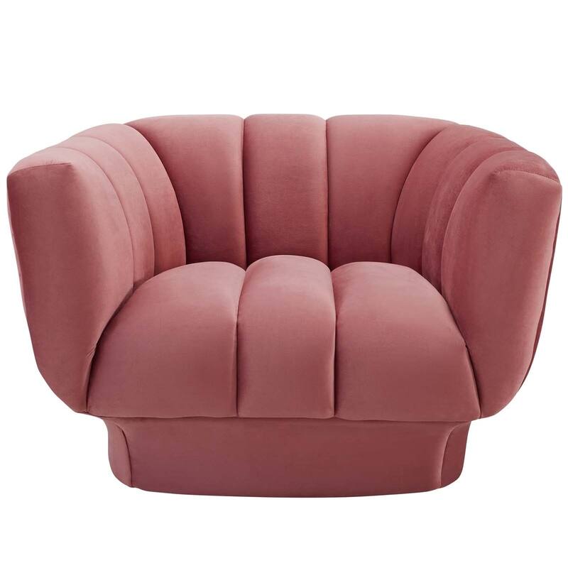Silver Orchid Burbridge Channel Tufted Performance Velvet Armchair