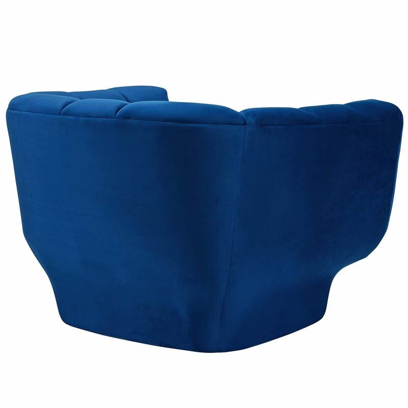 Silver Orchid Burbridge Channel Tufted Performance Velvet Armchair