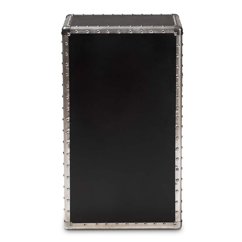 Baxton Studio Cosette Vintage Industrial Silver Metal Floral Accent Cabine