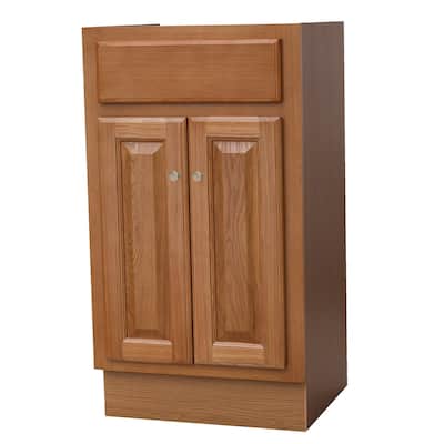 18x16 Raised Panel Oak Bathroom Vanity