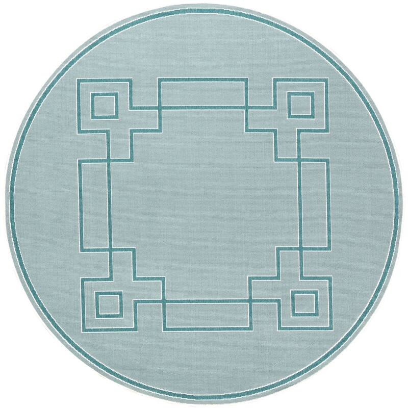 Livabliss Odette Greek Key Border Indoor/ Outdoor Area Rug