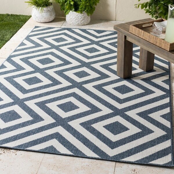 Alvise Geometric Indoor/ Outdoor Area Rug - 7'3" Square