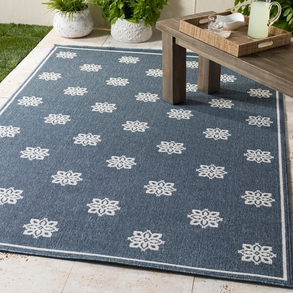 Elda Floral Indoor/ Outdoor Area Rug - 7'3" Square