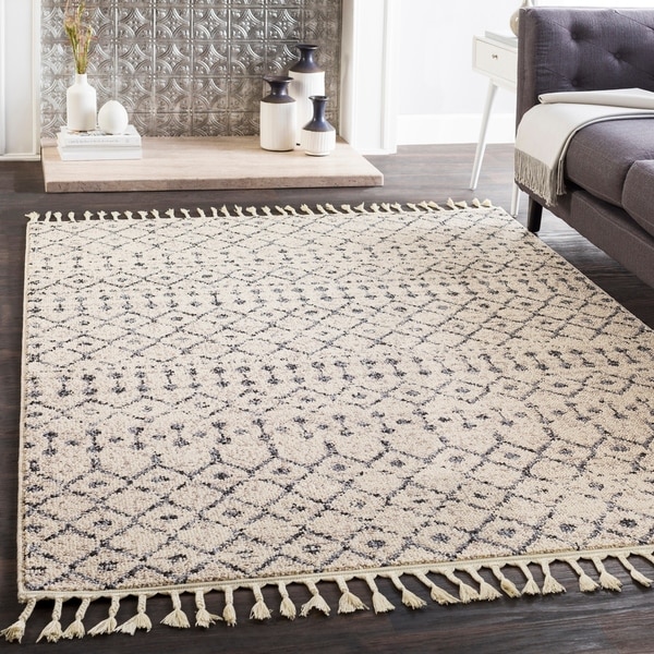 Laci Moroccan Patterned Tassel Area Rug - 6'7" x 9'