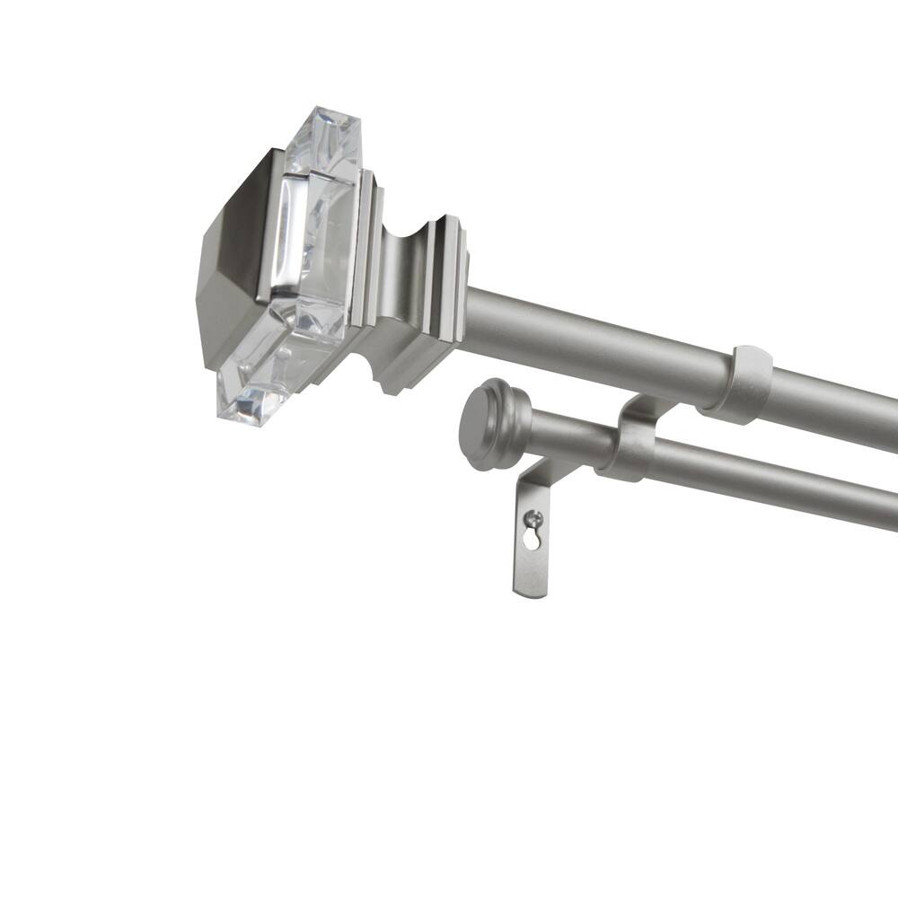 ATI Home Prism Double Curtain Rod and Finial Set