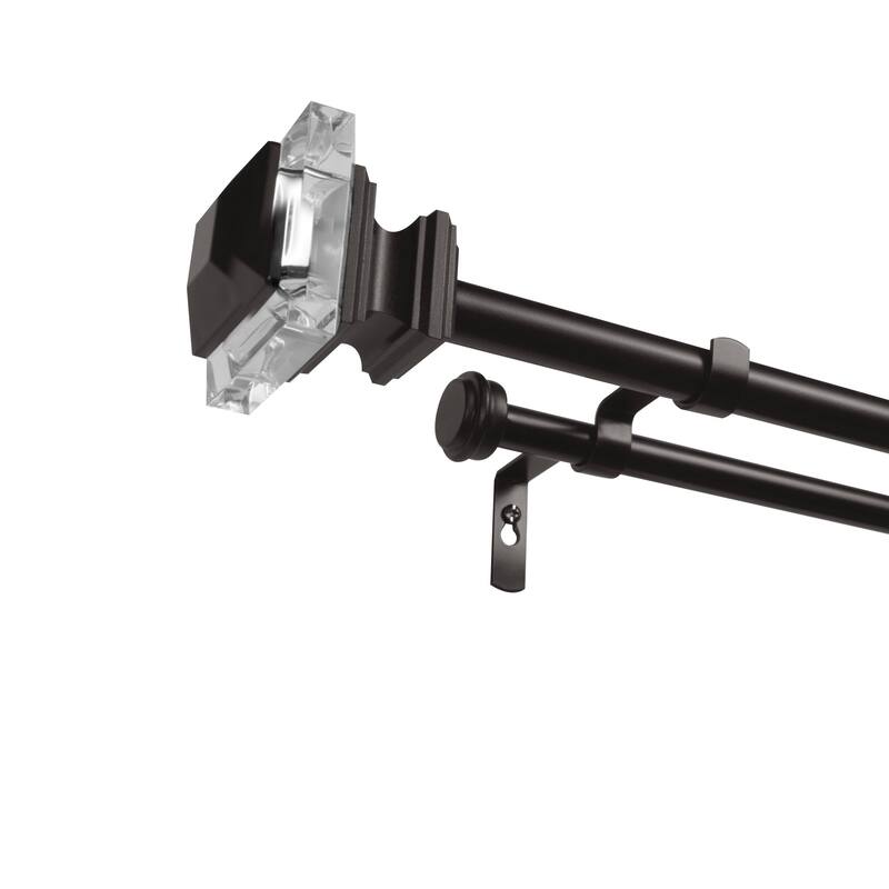 ATI Home Prism Double Curtain Rod and Finial Set