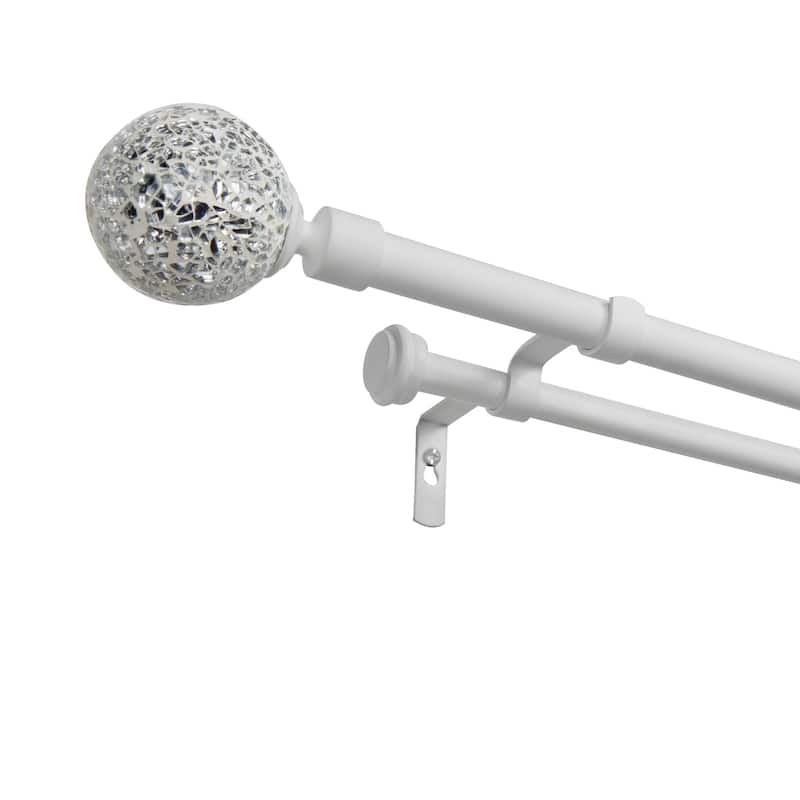 ATI Home Mosaic Double Curtain Rod and Finial Set