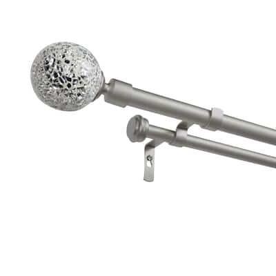 ATI Home Mosaic Double Curtain Rod and Finial Set