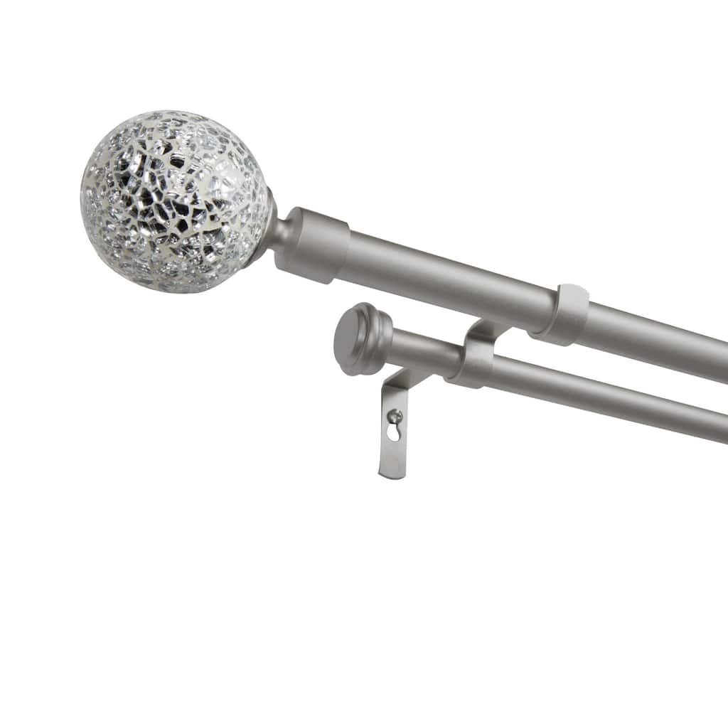 ATI Home Mosaic Double Curtain Rod and Finial Set