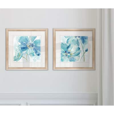 Wexford Home 'Blue Spring Poppy I' Framed Set