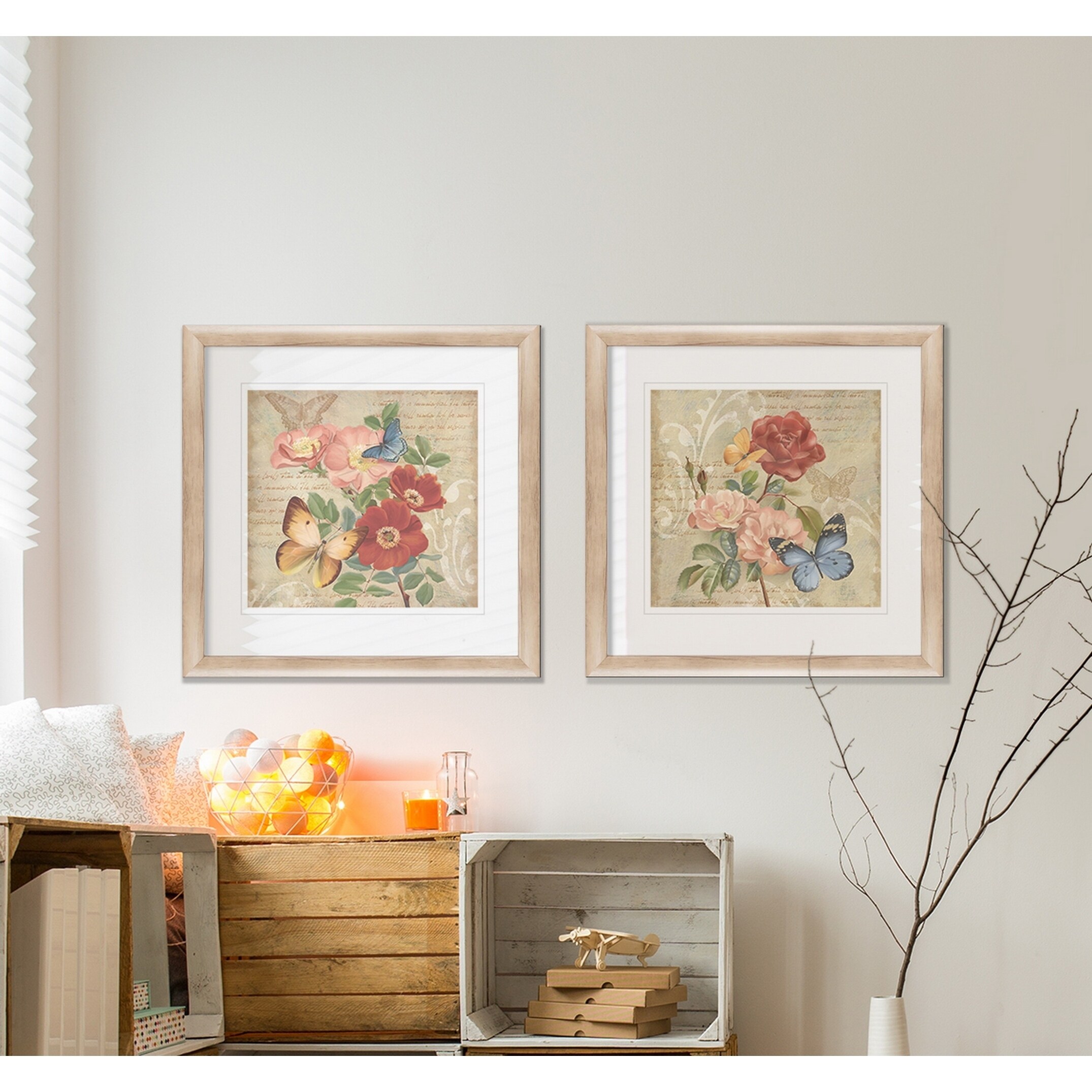 【i&n_ Botanical.】 Butterfly Botanical I -Framed Set - Bed Bath & Beyond - 27599038