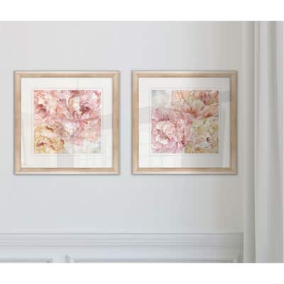 'Contemporary Peonies I' Framed Wall Art (Set of 2)
