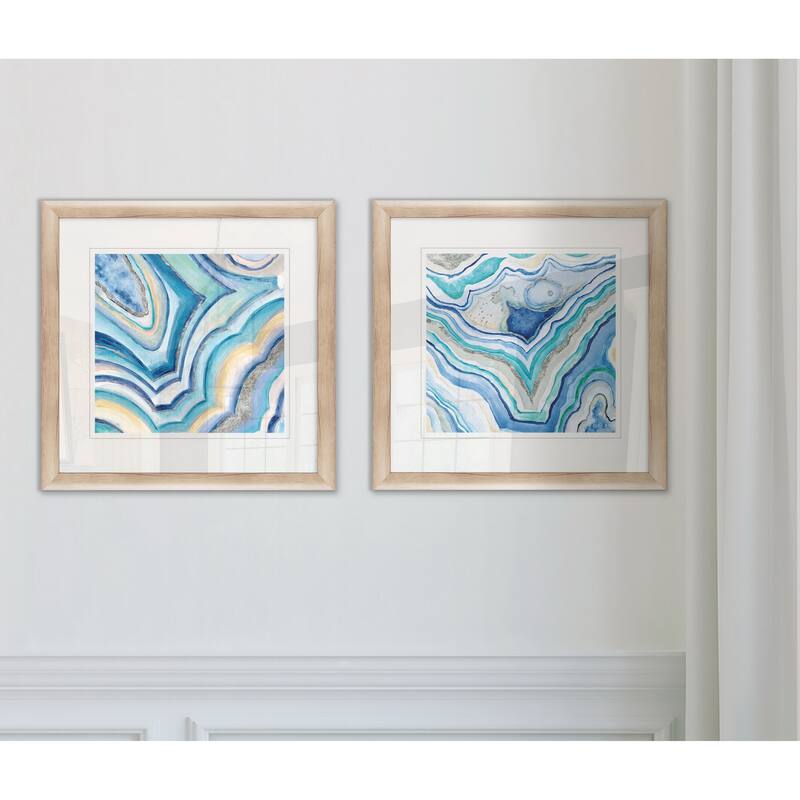 Wexford Home 'Blue Agate I' Framed Prints (Set of 2)