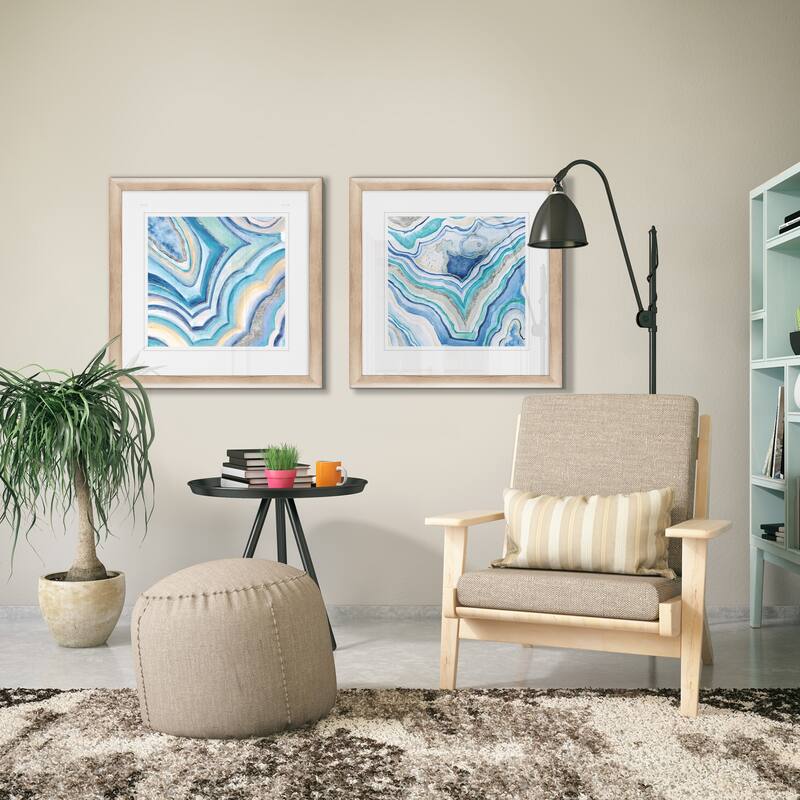 Wexford Home 'Blue Agate I' Framed Prints (Set of 2)