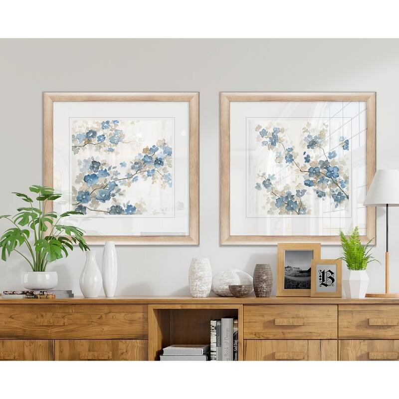 Dogwood in Blue I -Framed Set