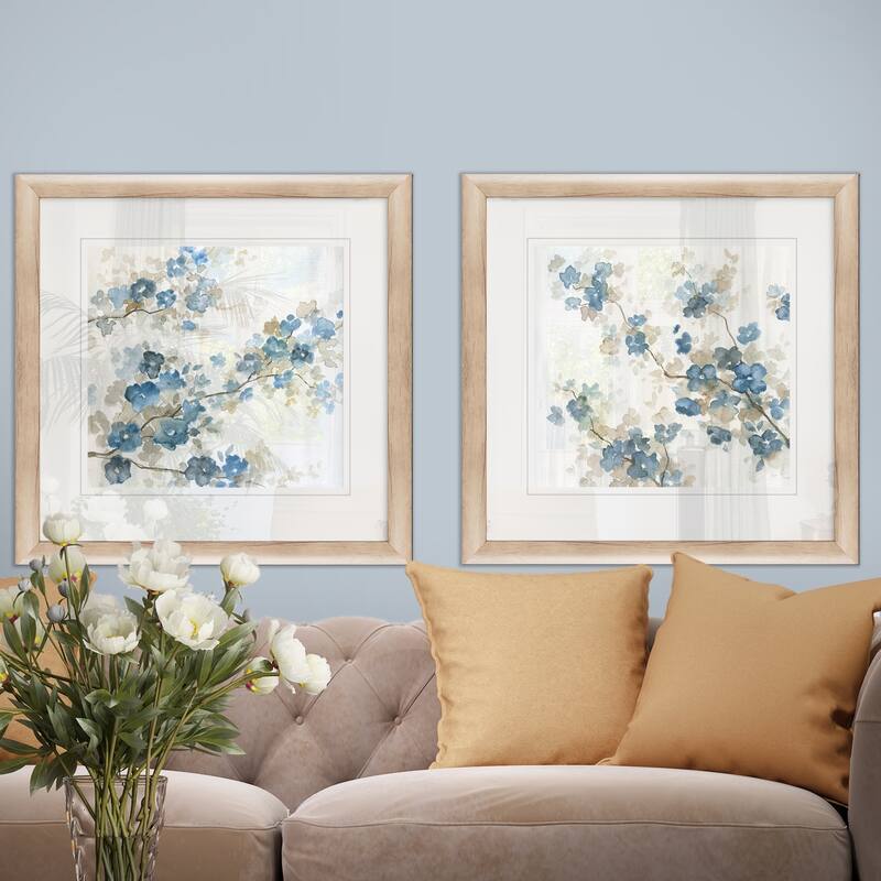 Dogwood in Blue I -Framed Set