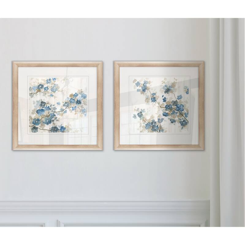 Dogwood in Blue I -Framed Set