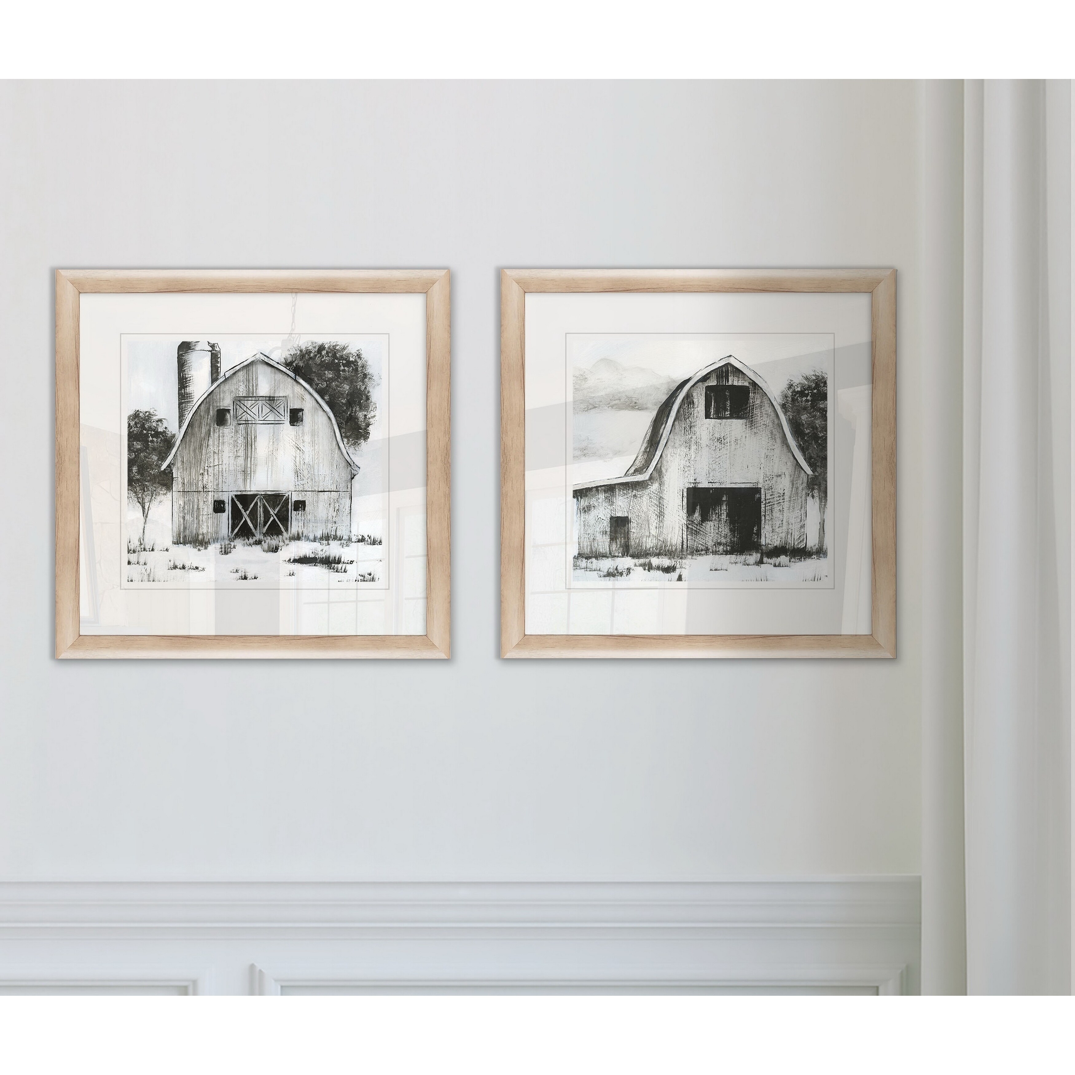 Shop Wexford Home Black White Barn I Framed Set Free