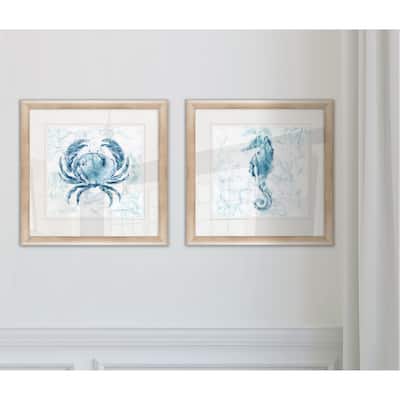 Wexford Home 'Blue Marble Coast Crab' Framed Print (Set of 2)
