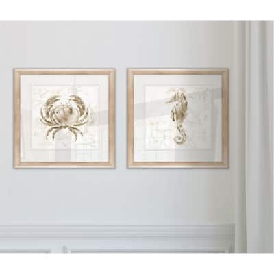 Wexford Home 'Soft Marble Coast Crab' Framed 2-piece Art Set