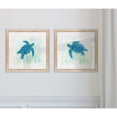 'Reef Turtle I' Framed Art Set