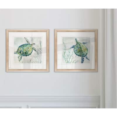 Wexford Home 'Seaglass Turtle' Framed Wall Art (Set of 2)