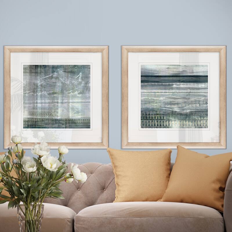 'Abstract Sea' Framed Wall Art (Set of 2)