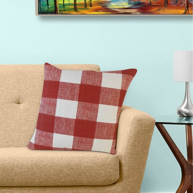 The Pillow Collection Oormi Plaid Decorative Throw Pillow