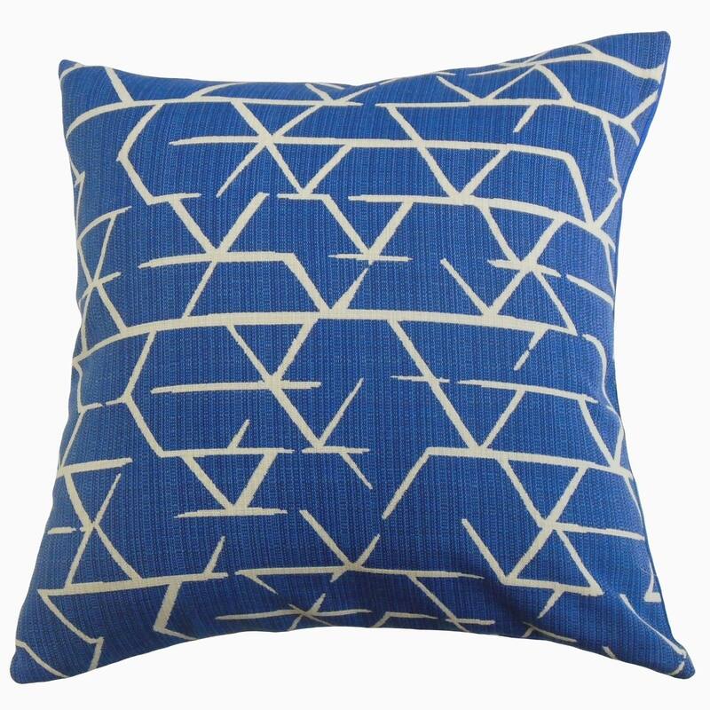 The Pillow Collection Umatilla Geometric Decorative Throw Pillow - 12 x 18 - Navy