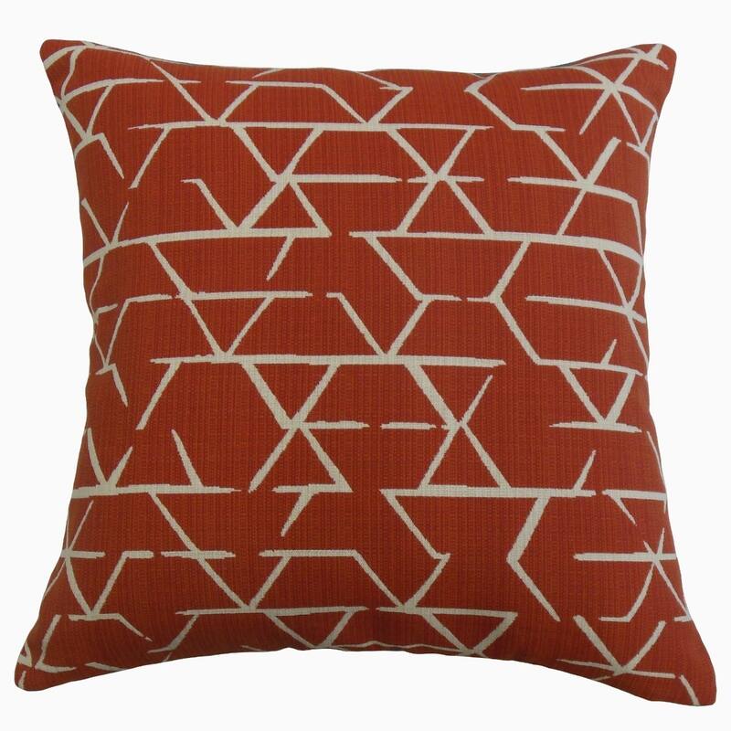 The Pillow Collection Umatilla Geometric Decorative Throw Pillow - 18 x 18 - Red