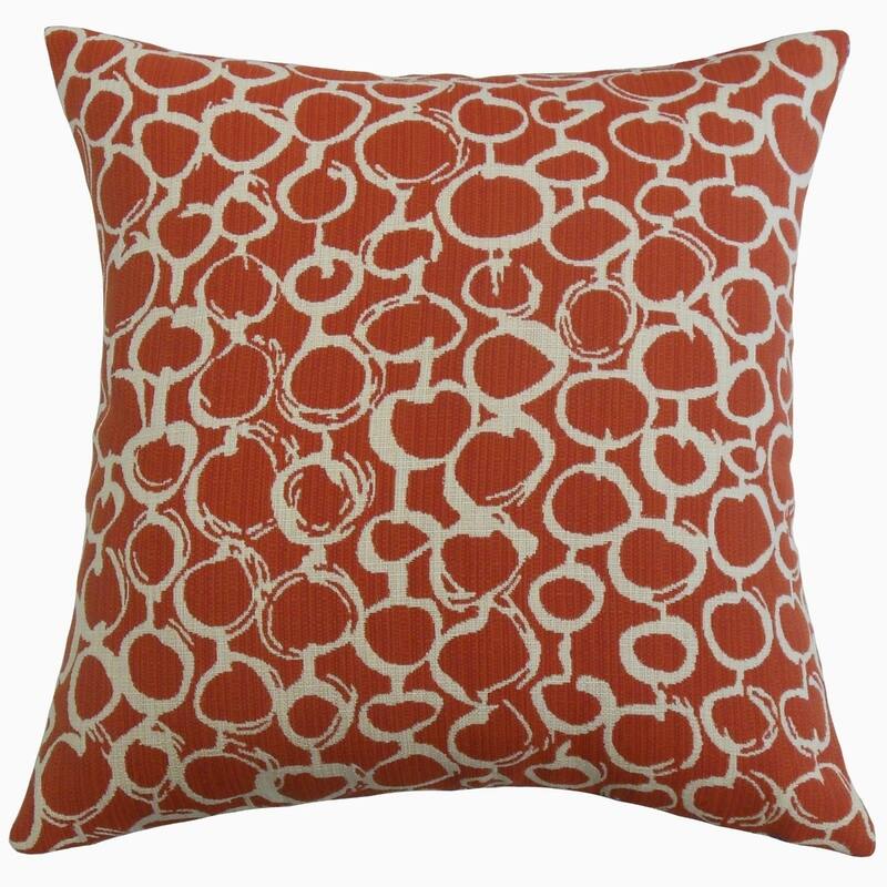 The Pillow Collection Velisa Geometric Decorative Throw Pillow - 18 x 18 - Red