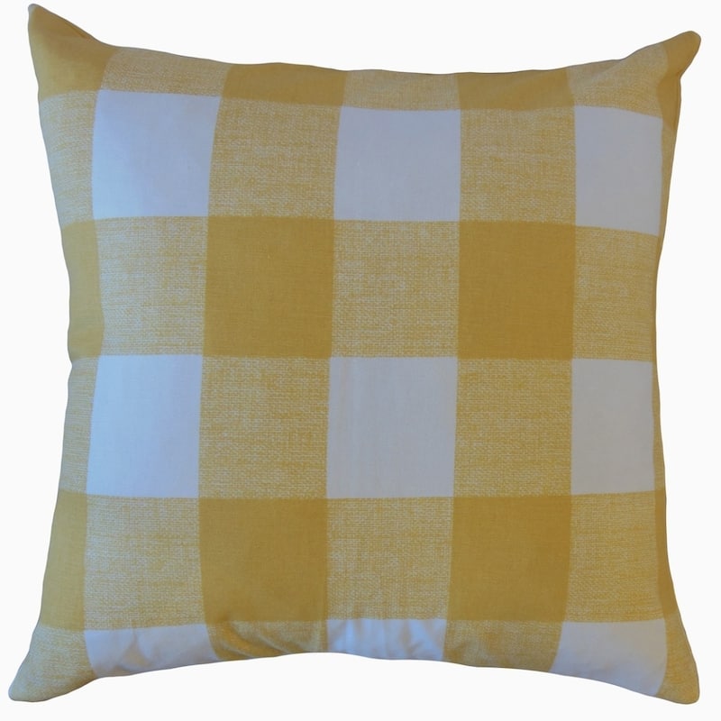 The Pillow Collection Jaspen Plaid Decorative Throw Pillow - 20 x 20 - Yellow