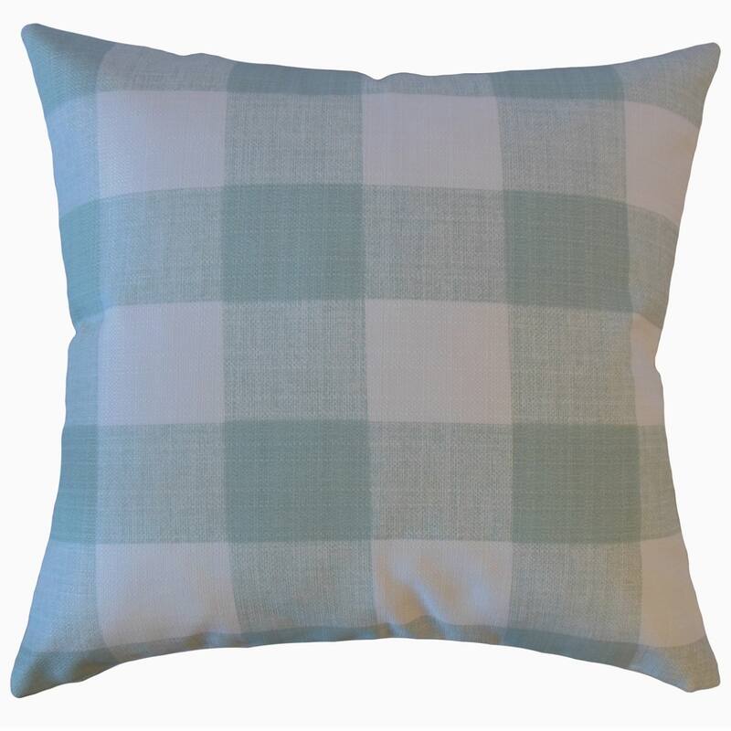 The Pillow Collection Jaspen Plaid Decorative Throw Pillow - 22 x 22 - Light Blue