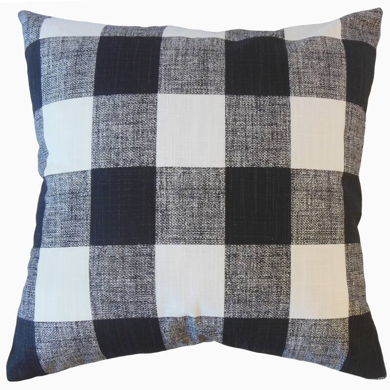 The Pillow Collection Jaspen Plaid Decorative Throw Pillow - 20 x 20 - Black
