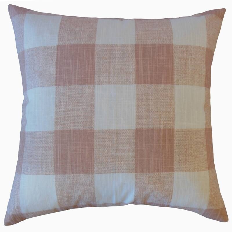The Pillow Collection Jaspen Plaid Decorative Throw Pillow - 20 x 20 - Blush