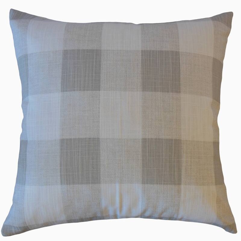 The Pillow Collection Jaspen Plaid Decorative Throw Pillow - 22 x 22 - Grey