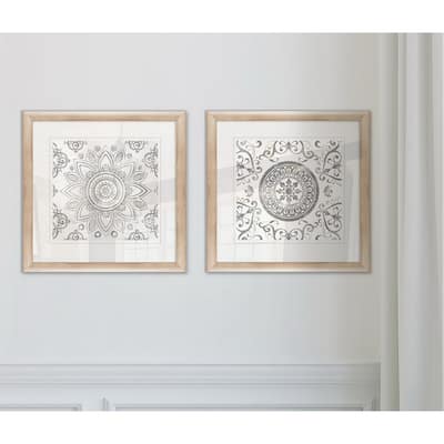 'Mandala Sunburst' Framed Giclee Print Set