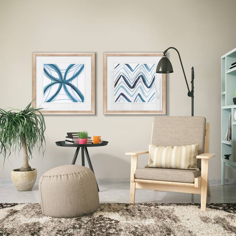 'Bold Blue I' - Framed Wall Art (Set of 2)