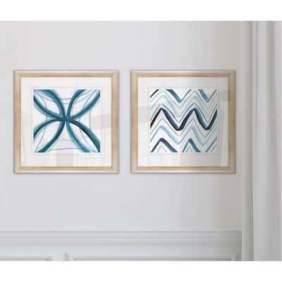 'Bold Blue I' - Framed Wall Art (Set of 2)
